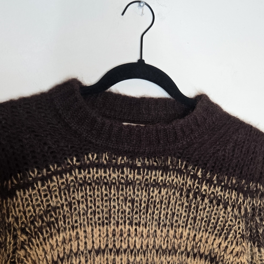 Ulla Johnson Rosalia Alpaca Sweater Puff Sleeve Striped Cozy Knit Oversized Boho - Picture 11 of 11